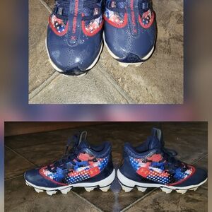 Under Armour Kids Navy Red White Star Pattern Cleats